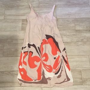 Tan and printed target dress